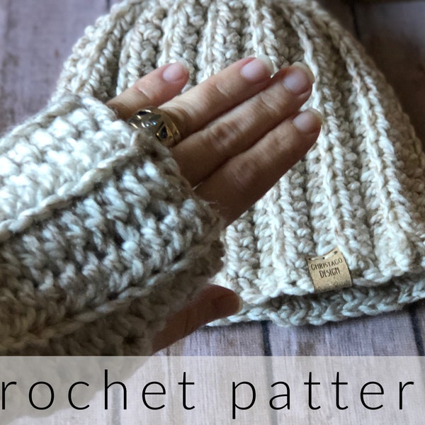 Crochet Pattern Backcountry Fingerless Gloves | Crochet Fingerless Gloves Pattern PDF | Chunky Crochet Wrist Warmer Pattern Easy Beginner