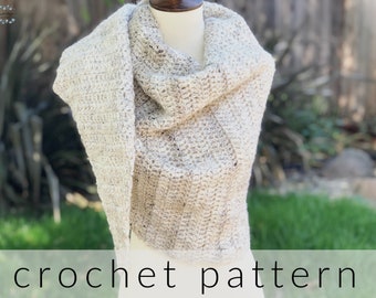 Crochet Pattern | Soceles Triangle Wrap | Triangle Scarf | Easy Shawl | Asymmetrical Scarf | Crochet Wrap | Gradient Stripes | Fast Crochet