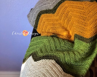 Crochet Pattern Chevron Baby Blanket | Throw Blanket | Lap Blanket | Afghan