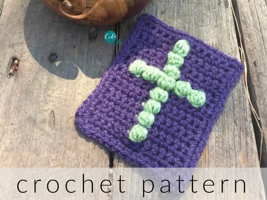 Crochet Pattern Cross Pocket Prayer Cloth Bobble Cross Fiddle Cloth
