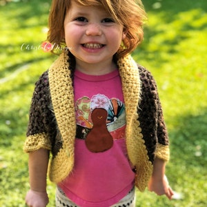 Crochet Pattern Toddler Shrug Bobble Cocoon Shrug Pattern Teen Shrug Pattern Easy Cocoon Shrug image 8