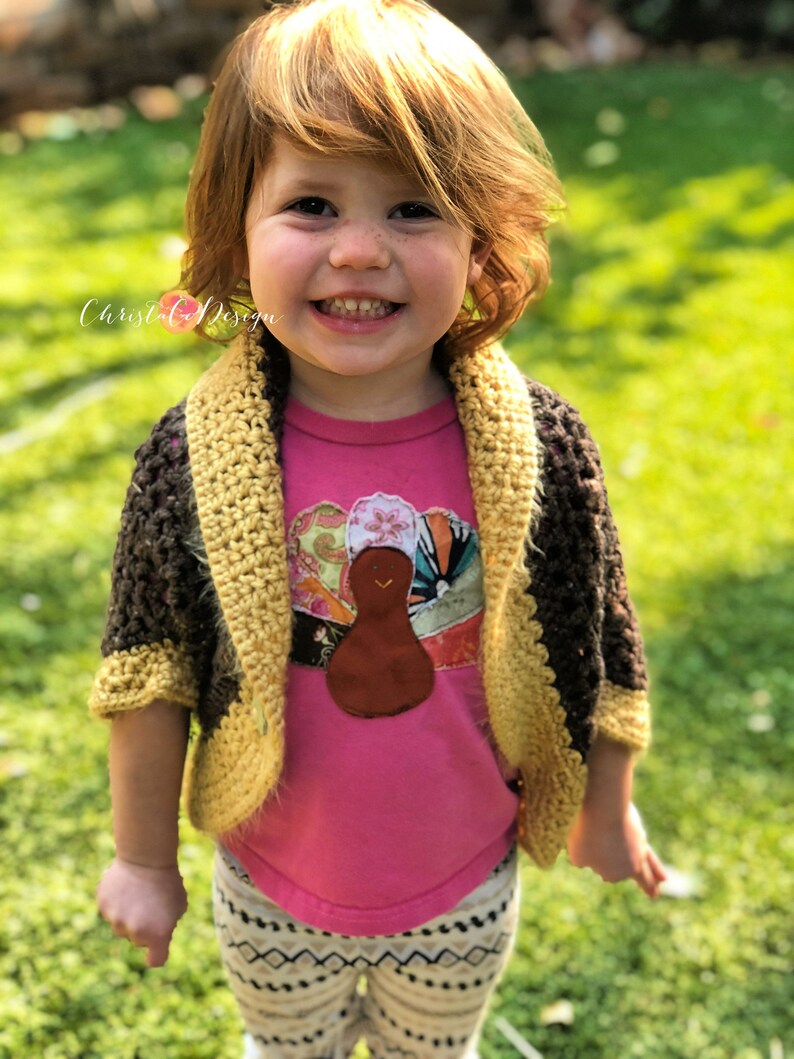 Crochet Pattern Toddler Shrug Bobble Cocoon Shrug Pattern Teen Shrug Pattern Easy Cocoon Shrug image 8