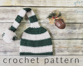 Long Tail Stocking Crochet Hat Pattern | Christmas Hat Crochet Pattern | Elf Hat Crochet Pattern | Toddler Hat | Child Hat | Unisex Hat
