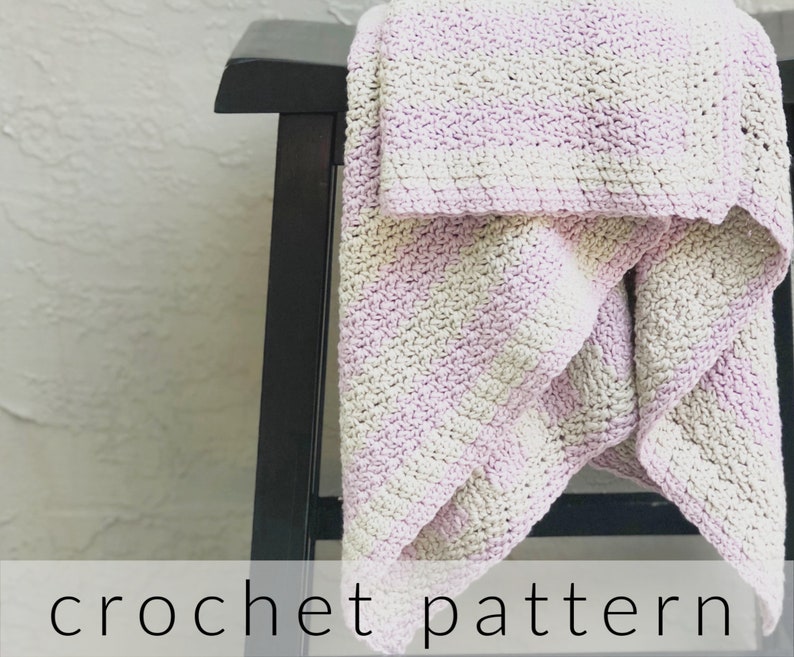 Crochet Pattern Eileen Blanket Crochet Blanket Striped Blanket Gender Neutral Blanket Baby Blanket Girl Blanket Baby Gift image 1