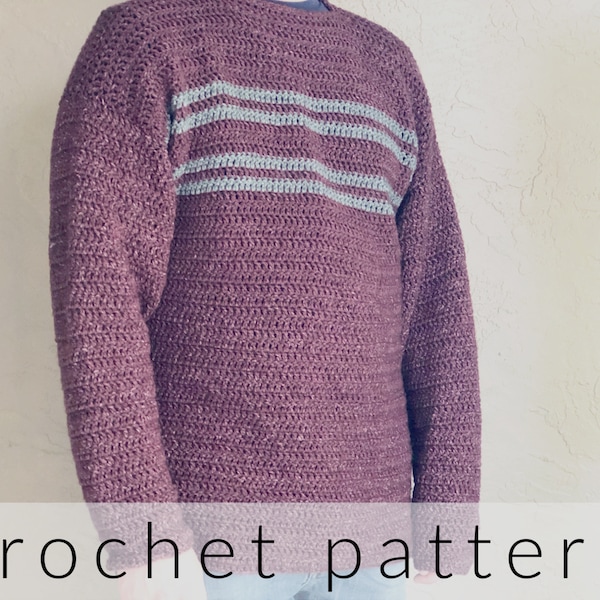 Crochet Sweater Pattern Men Etsy