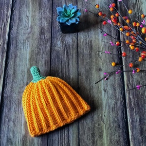 Crochet Pumpkin Hat Pattern Toddler Hat Baby Hat October Fall Beanie image 8