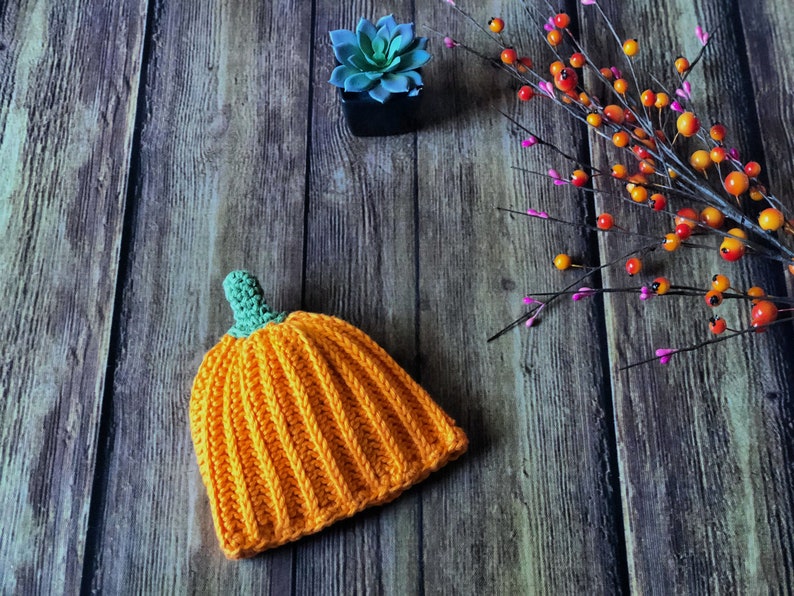 Crochet Pumpkin Hat Pattern Toddler Hat Baby Hat October Fall Beanie image 8