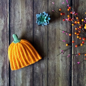 Crochet Pumpkin Hat Pattern Toddler Hat Baby Hat October Fall Beanie image 3