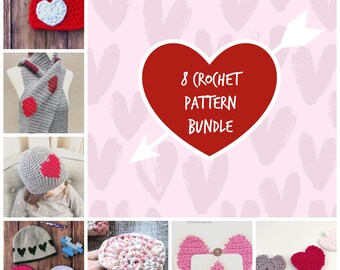 Valentine's Bundle of 8 Crochet Patterns PDF