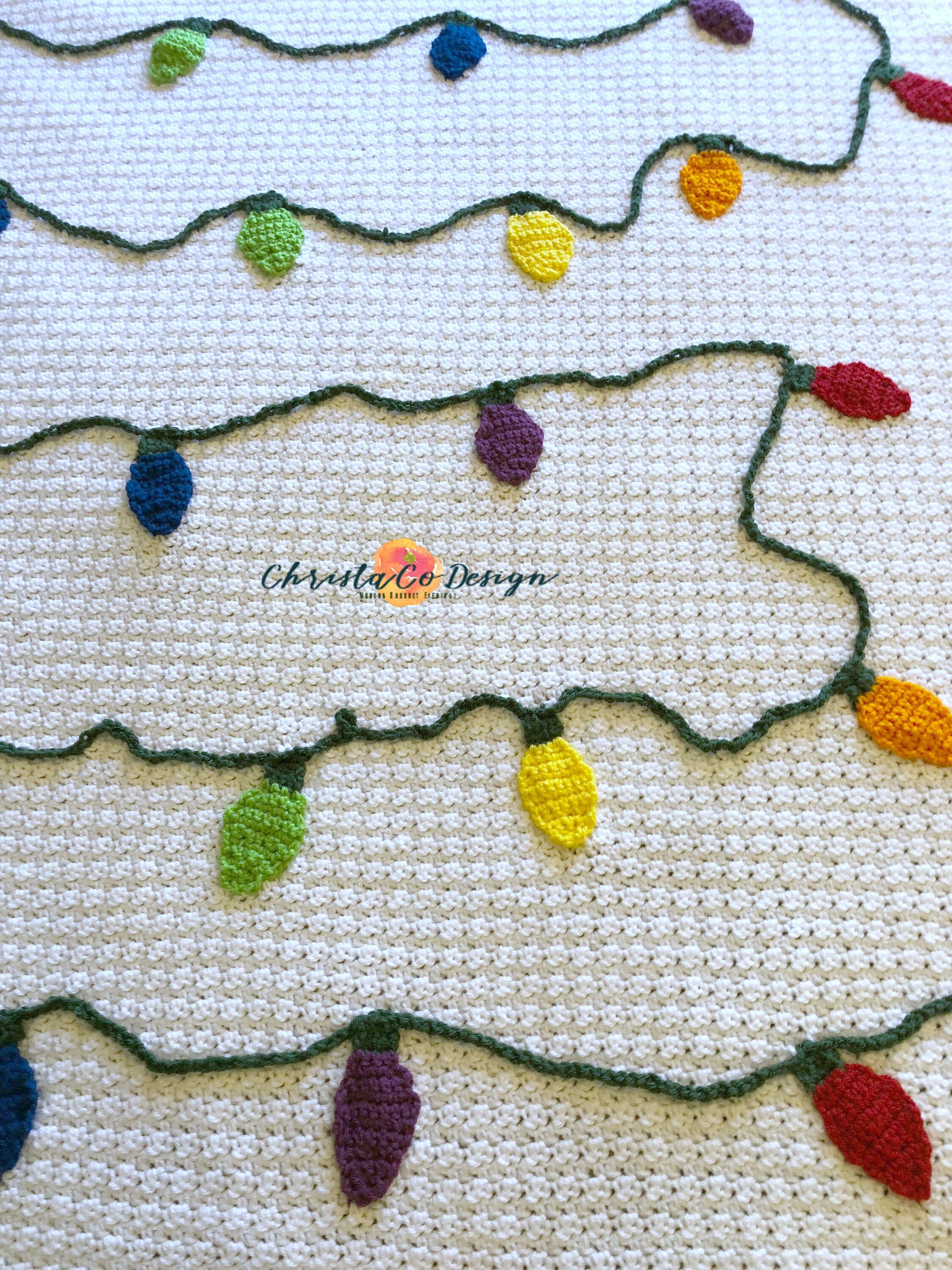 Christmas Lights Blanket Crochet Blanket Pattern Christmas Etsy