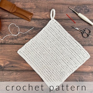 Easy Crochet Dishcloth Pattern PDF - Aran / Worsted Yarn - Beginner