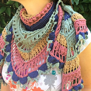 Crochet Pattern Shawl | Ottobre Shawlette Crochet Pattern | Shawl Pattern | Triangle Scarf Pattern | Summer Scarf Crochet | Photo Tutorial