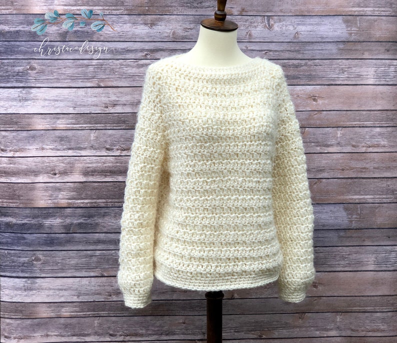 Crochet Pattern Nebbia Sweater Crochet Raglan Pattern Top Down Crochet Sweater Crochet Pullover Pattern Easy Crochet Sweater Pattern image 9