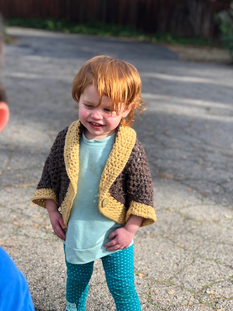 Crochet Pattern Toddler Shrug Bobble Cocoon Shrug Pattern Teen Shrug Pattern Easy Cocoon Shrug image 3