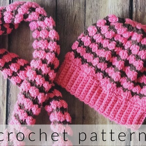 Crochet Hat & Scarf Set Pattern - Dakota Intermediate Aran Yarn PDF