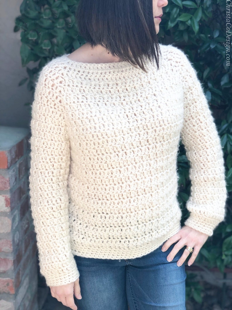 Crochet Pattern Nebbia Sweater Crochet Raglan Pattern Top Down Crochet Sweater Crochet Pullover Pattern Easy Crochet Sweater Pattern image 3