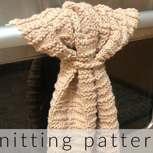 Knitting Pattern Mura Dish Towel | Hanging Kitchen Towel Knit PDF Pattern | Dish Cloth Knitting Pattern | Easy Knit Dish Towel Cloth Pattern