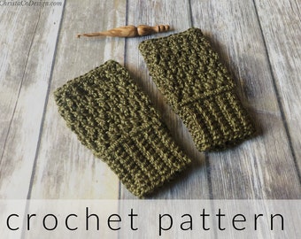 Crochet Pattern Matteo Fingerless Gloves | Wrist Warmers Crochet Pattern | Fingerless Mittens | Gloves Womens | Fingerless Gloves Men