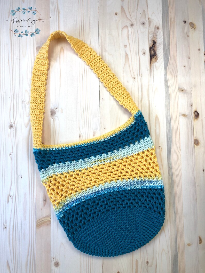 Crochet Coastal Sun Tote Pattern PDF - Easy Market Bag Purse Handbag ...