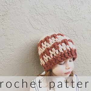 Crochet Pattern Hat | Tuscan Charm Chunky Crochet Beanie Pattern | Toddler Hat | Child Hat | Teen Hat | Adult Hat Crochet Pattern Stripes