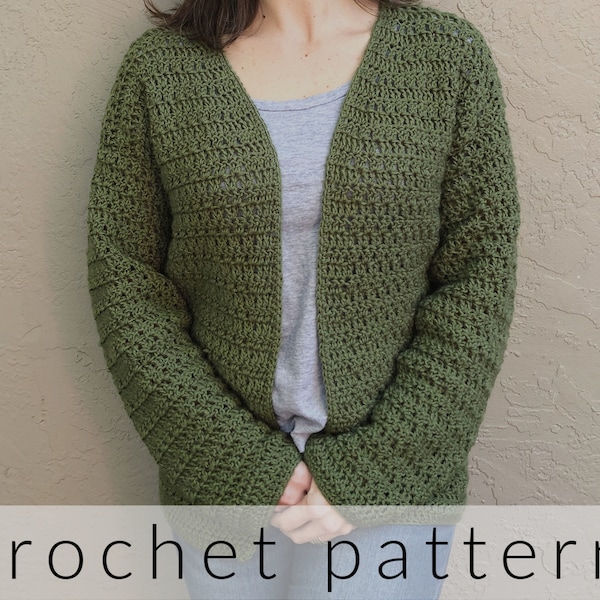 Sera Cardigan Crochet Pattern PDF Instant Download | Crochet Pattern Women's Sweater Pattern PDF | Easy Crochet Cardigan Pattern PDF