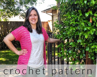 Crochet Pattern Elba Cardigan | Summer Cardigan Crochet Pattern | Light Crochet Top Pattern | Easy Mesh Crochet Pattern | Women's Cardigan