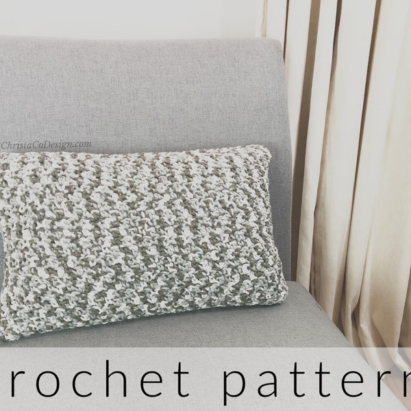 Crochet Pattern Pillow | Lombardy Pillow | Textured Crochet Pillow | Photo Tutorial Pillow | Throw Pillow Pattern | Crochet Home Decor