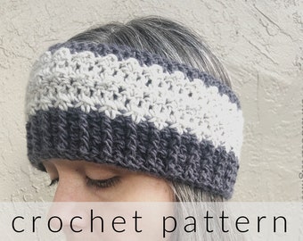 Crochet Ear Warmer Headband Pattern PDF - Intermediate - Worsted Yarn