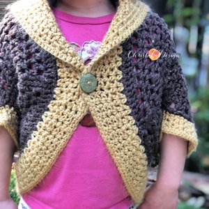 Crochet Pattern Toddler Shrug Bobble Cocoon Shrug Pattern Teen Shrug Pattern Easy Cocoon Shrug image 9