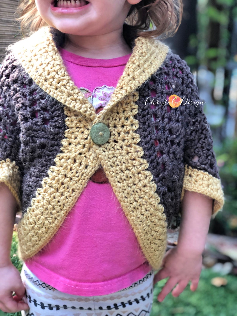 Crochet Pattern Toddler Shrug Bobble Cocoon Shrug Pattern Teen Shrug Pattern Easy Cocoon Shrug image 9