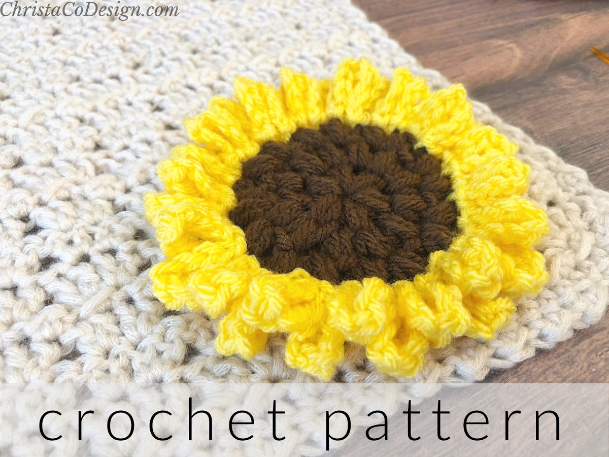 Crochet Sunflower Applique Pattern