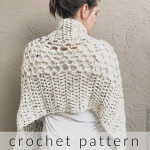 Crochet Lace Wrap Pattern: Easy Super Bulky Shawl (PDF Pattern)