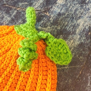 Crochet Pumpkin Hat Pattern Toddler Hat Baby Hat October Fall Beanie image 2