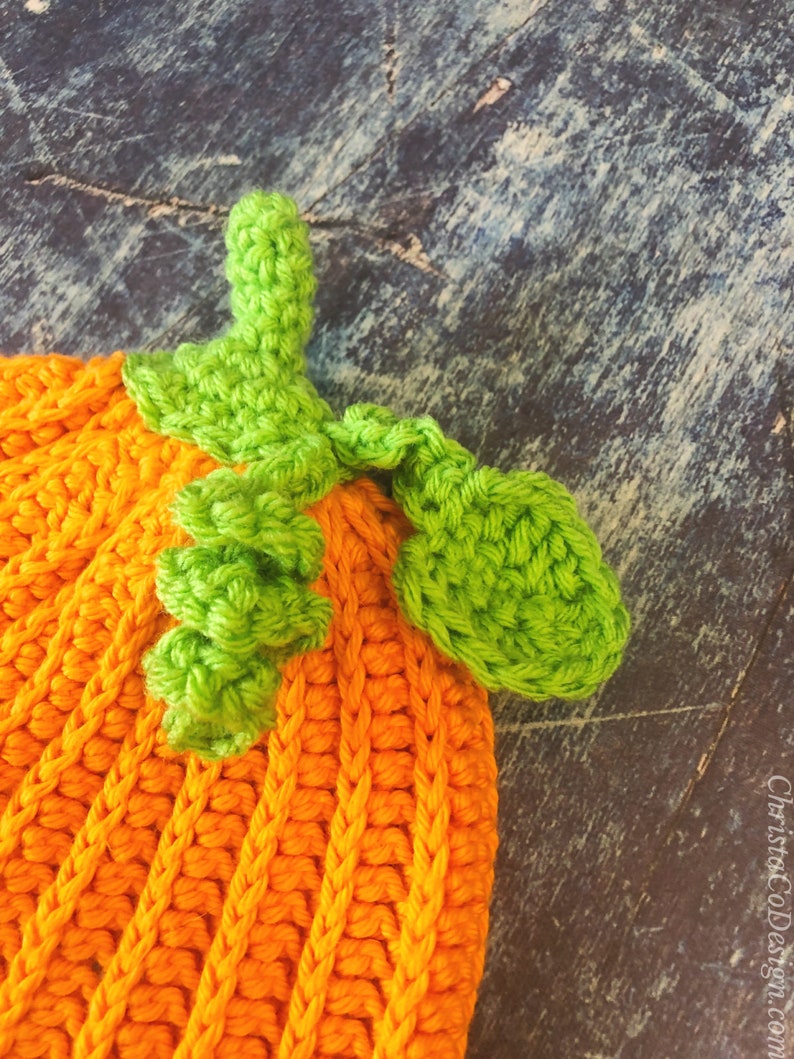 Crochet Pumpkin Hat Pattern Toddler Hat Baby Hat October Fall Beanie image 2