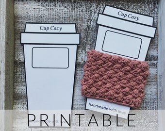 Printable Cup Cozy Template: Craft Fair Display (PDF Download)
