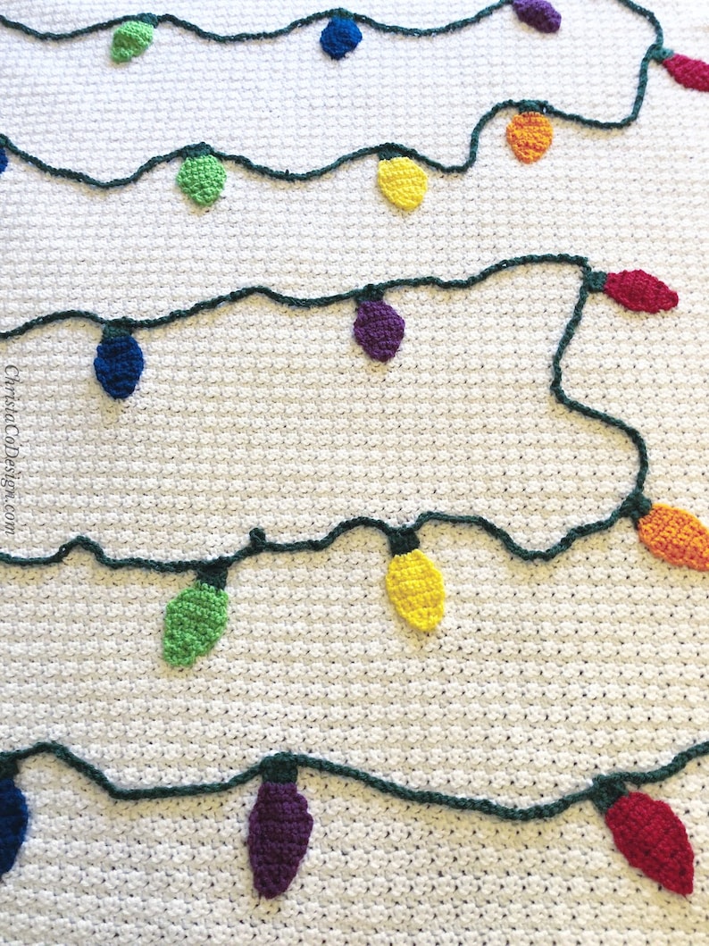 Crochet Pattern Christmas Lights Blanket Crochet Blanket Etsy