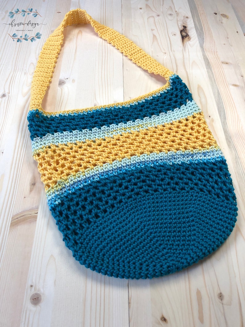 Crochet Coastal Sun Tote Pattern PDF - Easy Market Bag Purse Handbag ...