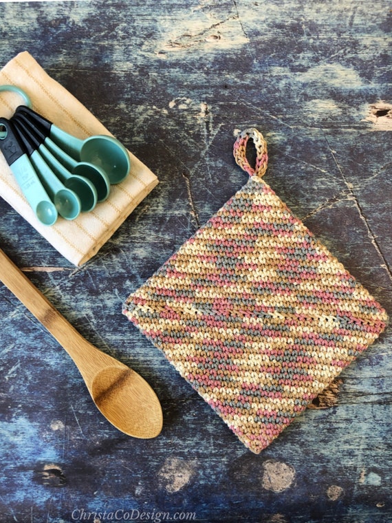 Pot Holder Wrap and Tag Set, Yarn Heart Pot Holders Tags