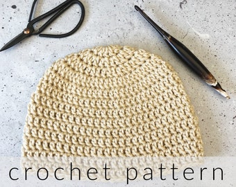 Crochet Pattern Basic Beanie | Simple Crochet Hat Pattern | Hat Crochet Pattern All Sizes | Double Crochet Hat Pattern | Beanie PDF Pattern