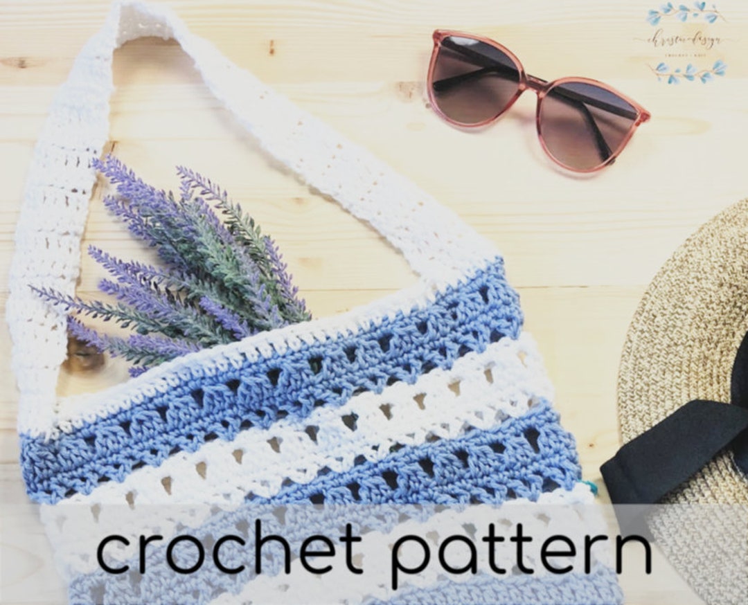 Easy Crochet Market Tote Pattern - Aran Yarn - Bottom up - Round Worked ...