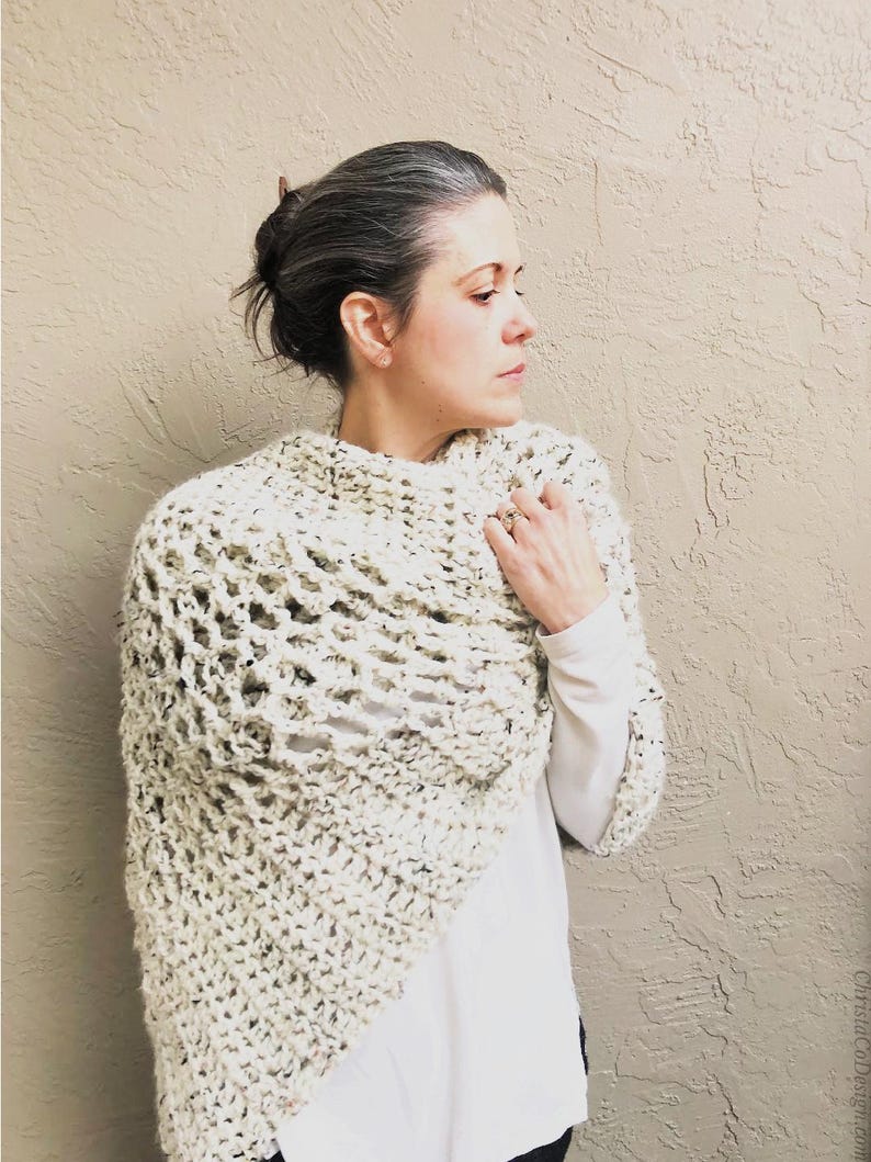 Crochet Lace Wrap Pattern: Easy Super Bulky Shawl (PDF Pattern) - Etsy