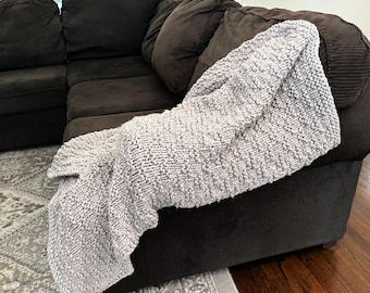 Blanket Knitting Pattern, Super Bulky Textured Throw, 9 Sizes