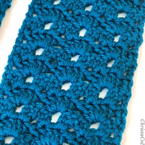 Crochet Pattern Liguria Scarf One Skein Scarf Women's Fashion Scarf Beautiful Warm Scarf Easy to Wear Scarf Crochet Scarf Pattern image 3