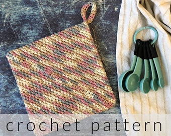 Crochet Pattern Pot Holder Label Printable PDF | Pot Holder Crochet Pattern | Handmade Tag PDF Download | Pot Holder Crochet Tutorial