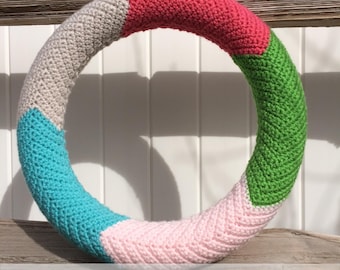 Chevron Wreath Pattern - Easy Aran Yarn - PDF Pattern Only