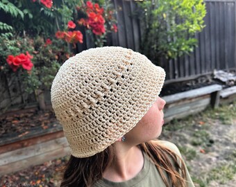 Crochet Bucket Hat Pattern, Newborn to Adult, Cotton Summer PDF Download