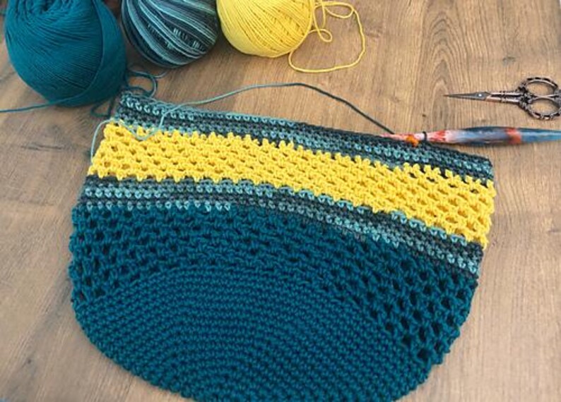 Crochet Coastal Sun Tote Pattern PDF - Easy Market Bag Purse Handbag ...