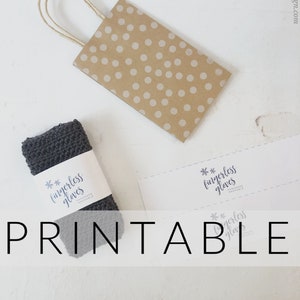 Printable Label for Fingerless Gloves | PDF Printable Crochet Fingerless Gloves | Printable PDF Labels For Crochet