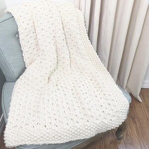 Super Bulky Knit Blanket Pattern, Textured Throw, Baby to CAL King, Easy PDF image 7