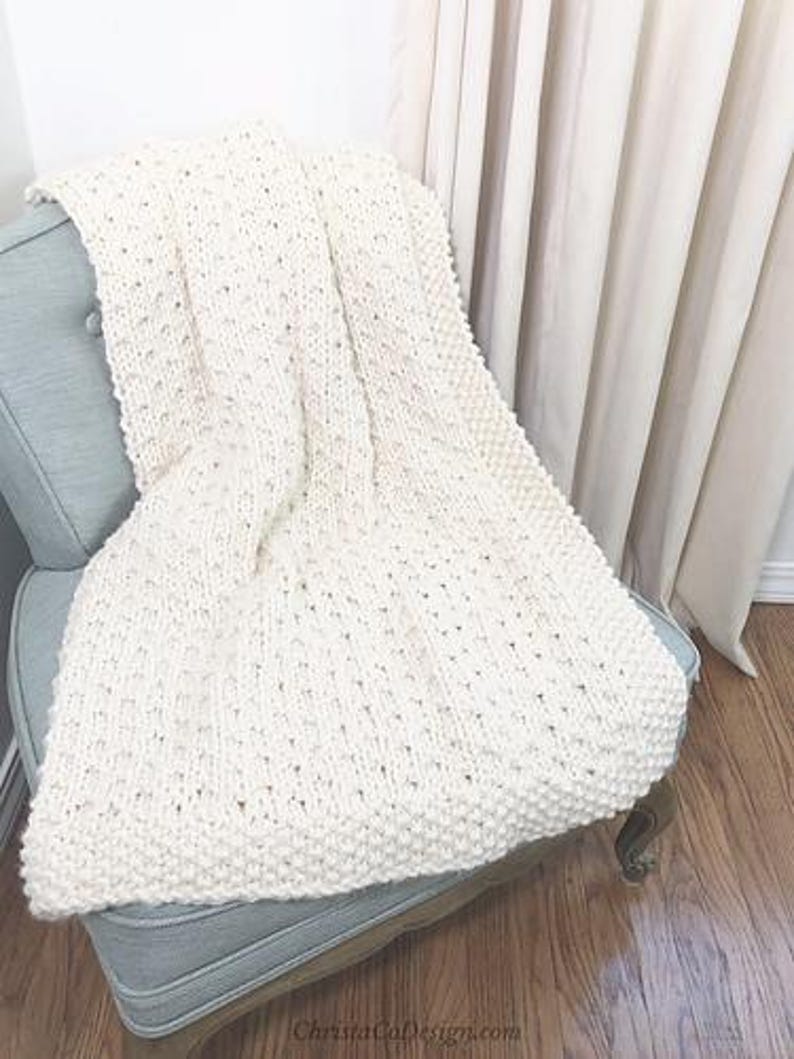 Super Bulky Knit Blanket Pattern, Textured Throw, Baby to CAL King, Easy PDF image 7